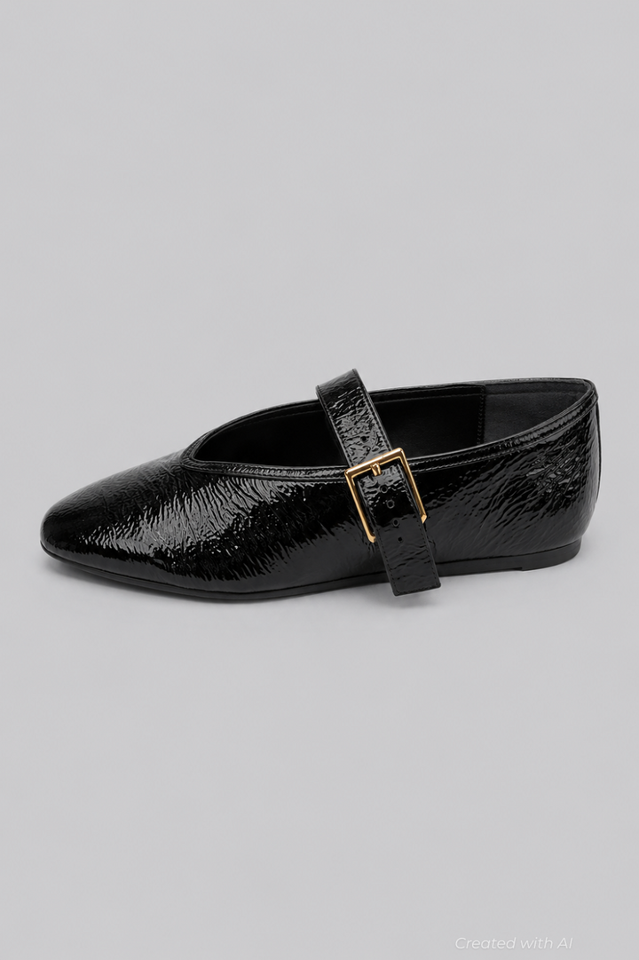 Women’s Courtney Buckled Flats - Black - Flats