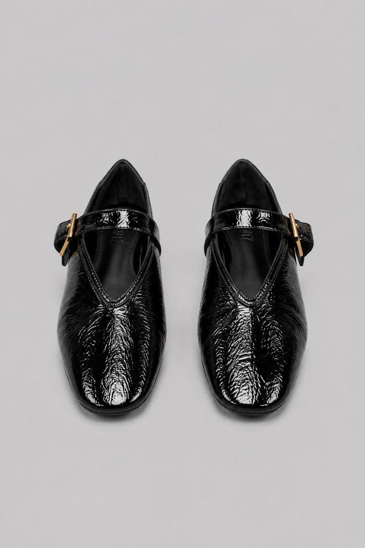 Women’s Courtney Buckled Flats - Black - Flats