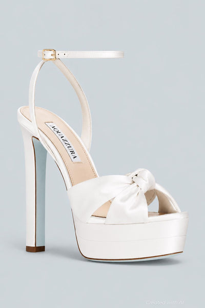 Women’s Cupid Bridal Plateau High Heel Sandals - White - 7.5 US / 37.5 EU - Heels