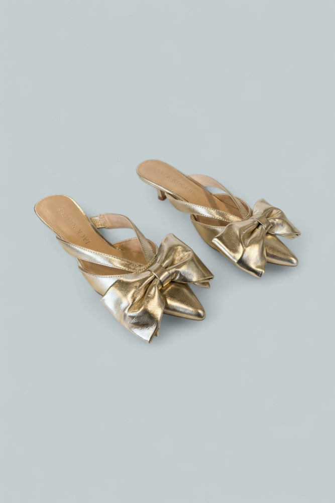 Women’s Cynthia Bow Mule Sandals - Jack’S Platinum - Mules