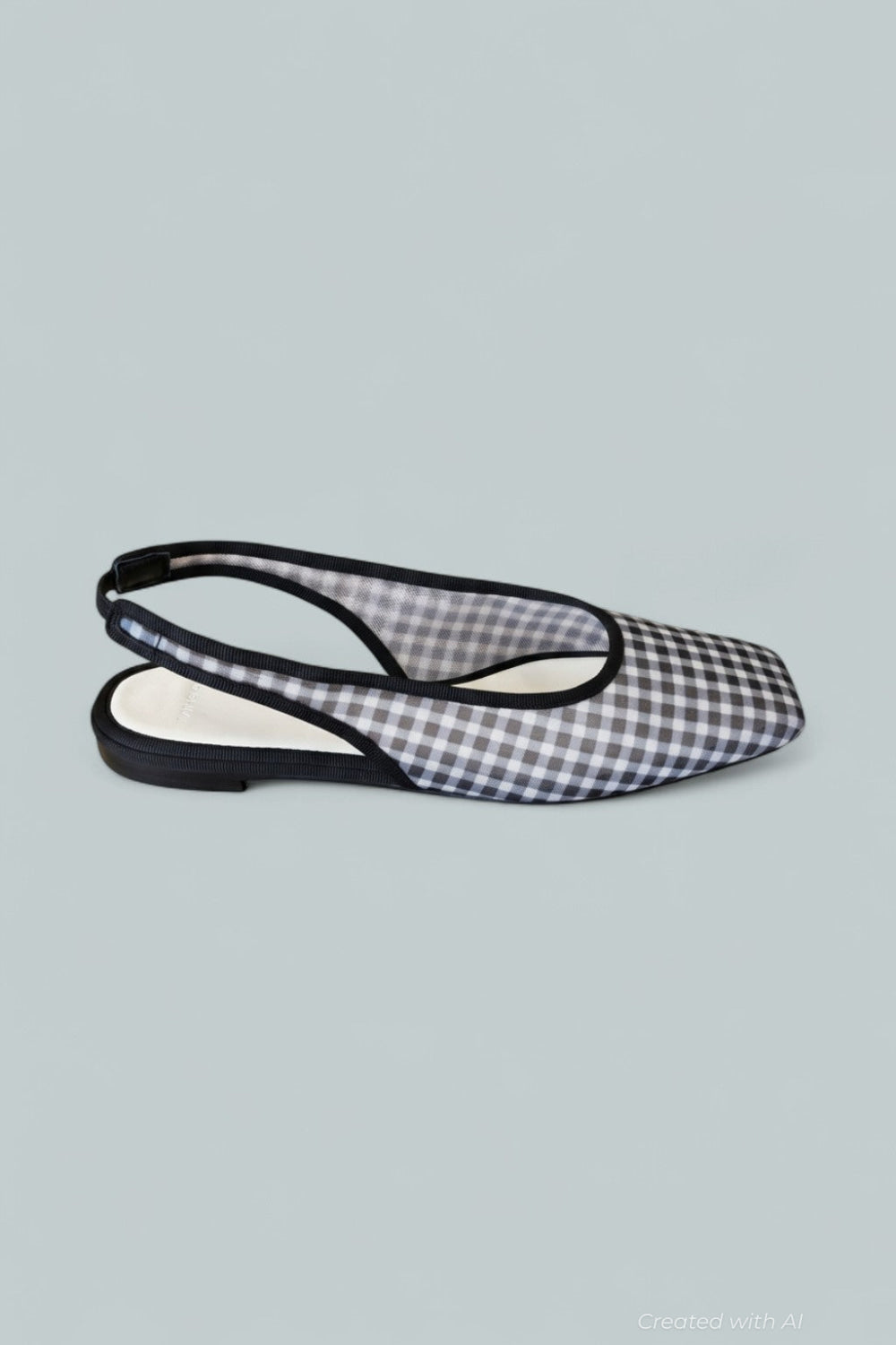 Women’s Daphne Gingham Slingback Flat - Black - Slingback