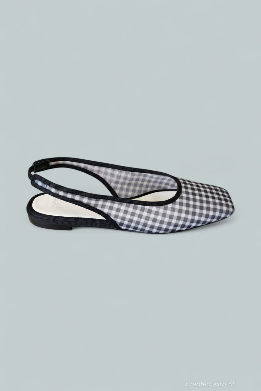 Women’s Daphne Gingham Slingback Flat - Black - Slingback