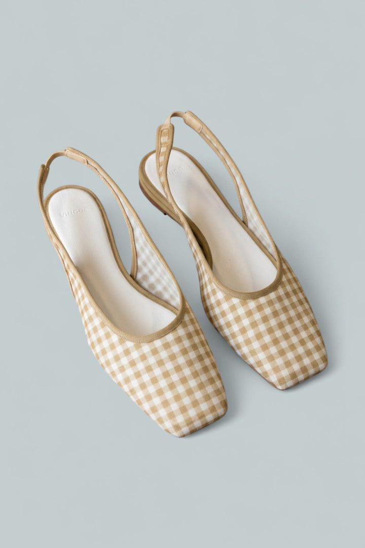 Women’s Daphne Gingham Slingback Flat - Desert Sand - 8.5 - Slingback