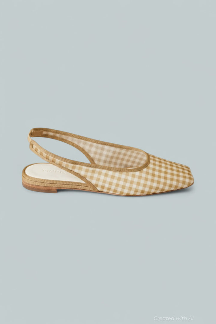 Women’s Daphne Gingham Slingback Flat - Desert Sand - 8.5 - Slingback