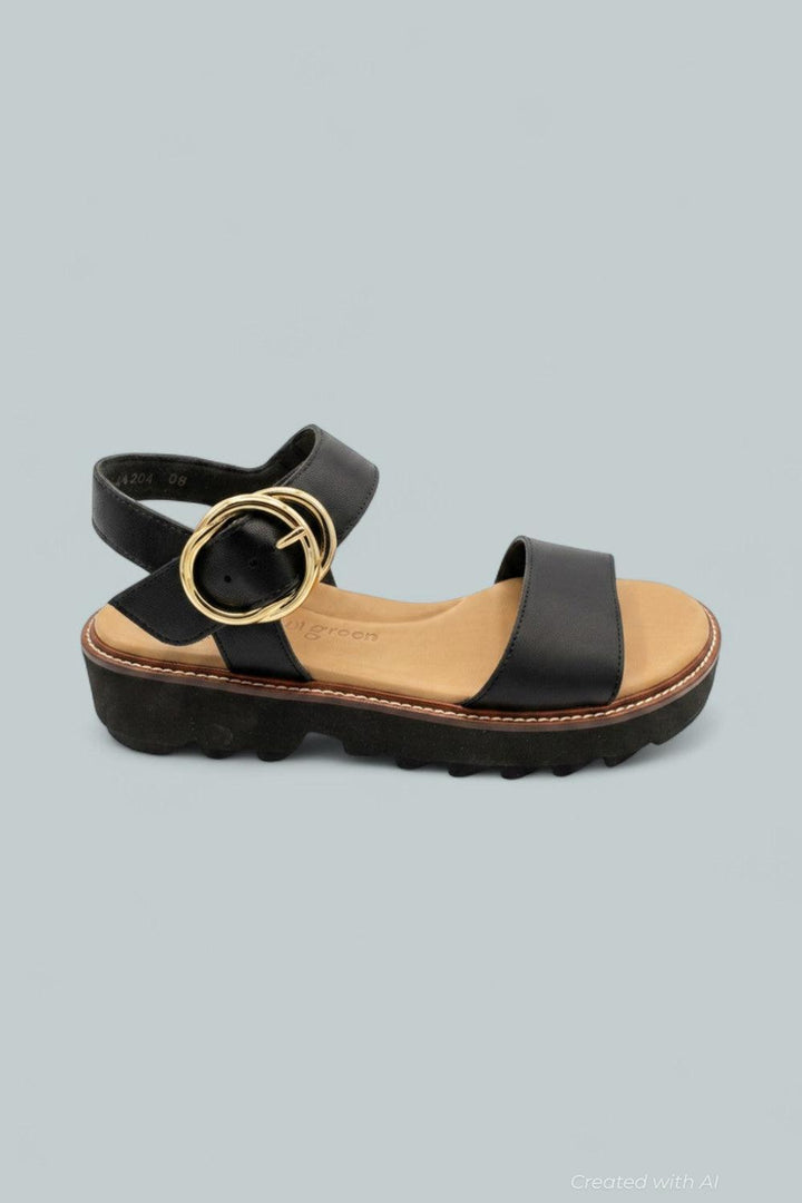 Women’s Darcy Leather Sandals - Black Leather - 6.5 - Sandals