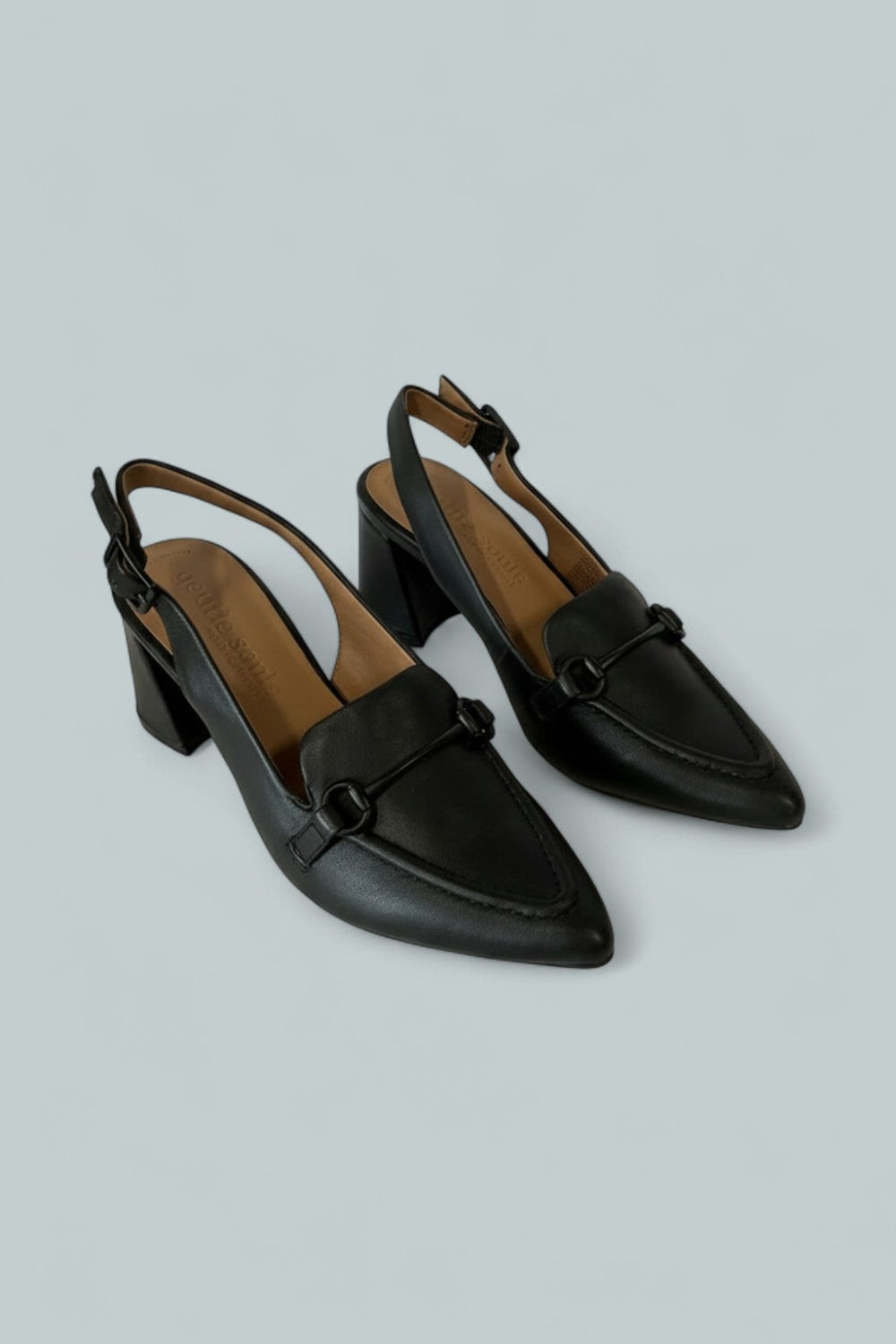Women’s Dawson Leather Slingback Pumps - Black Leather - 6 - Pumps
