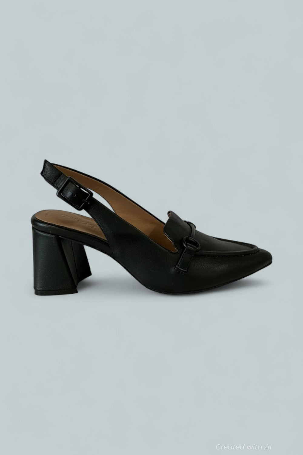 Women’s Dawson Leather Slingback Pumps - Black Leather - 6 - Pumps
