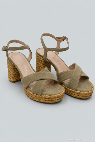 Women’s Dayna 80 Espadrille Platform Sandals - Golden Olive/Natural - 8 - Espadrille