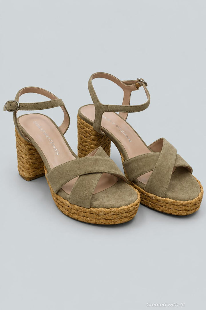 Women’s Dayna 80 Espadrille Platform Sandals - Golden Olive/Natural - 8 - Espadrille