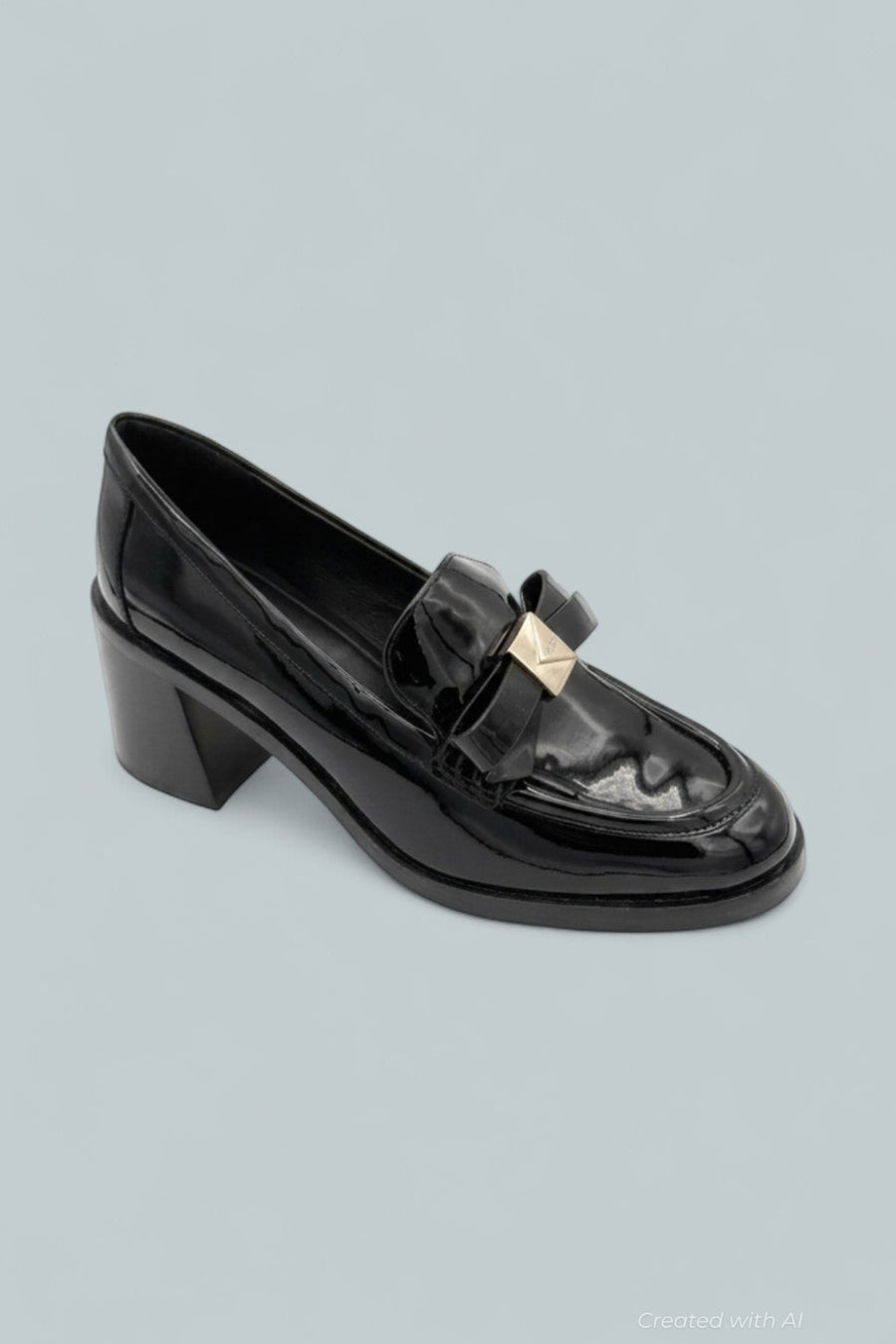 Women’s Deco Bow Loafer Pumps - Black - 7.5 - Loafers