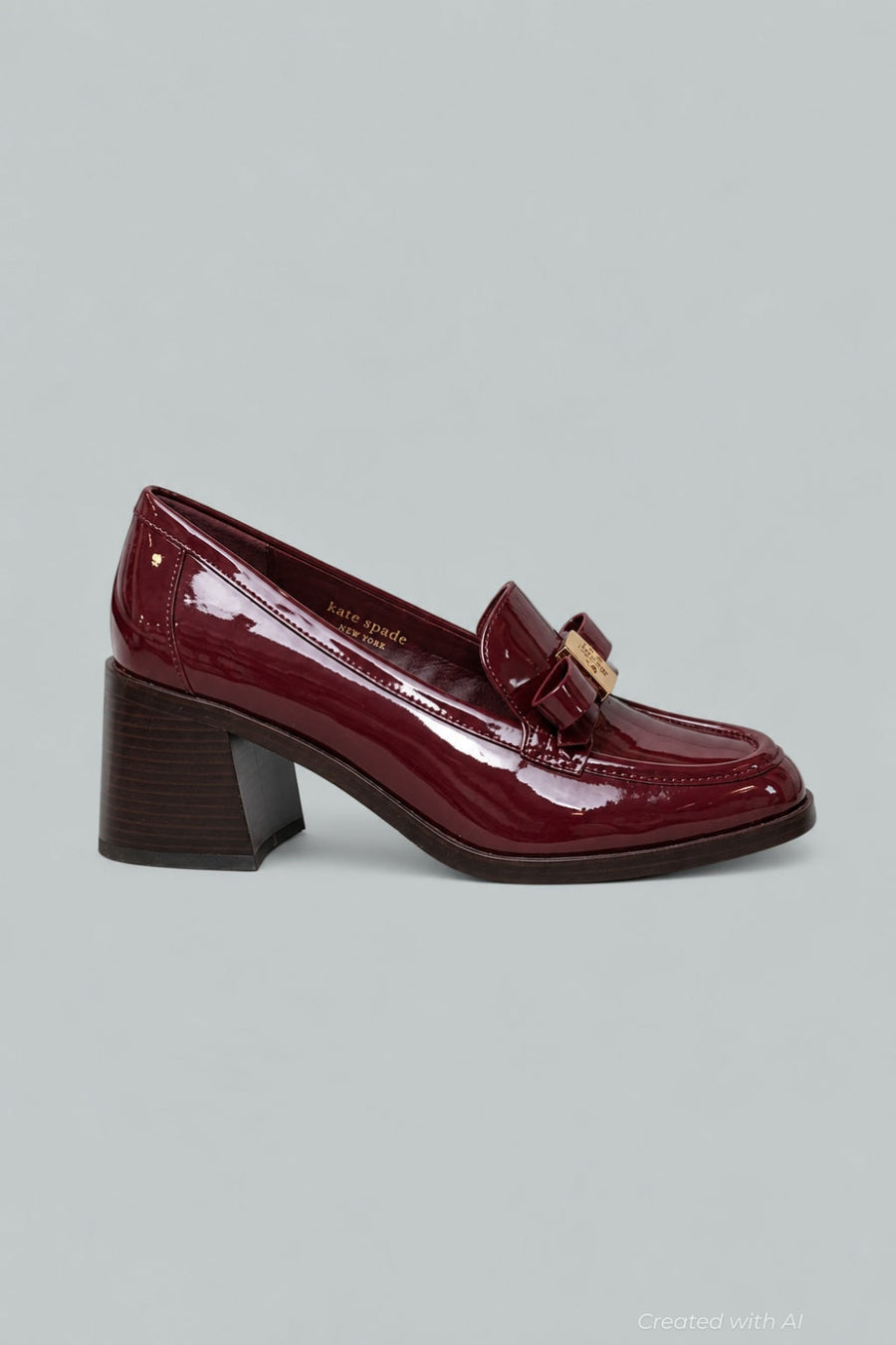 Women’s Deco Bow Loafer Pumps - Dark Merlot - 9.5 - Loafers