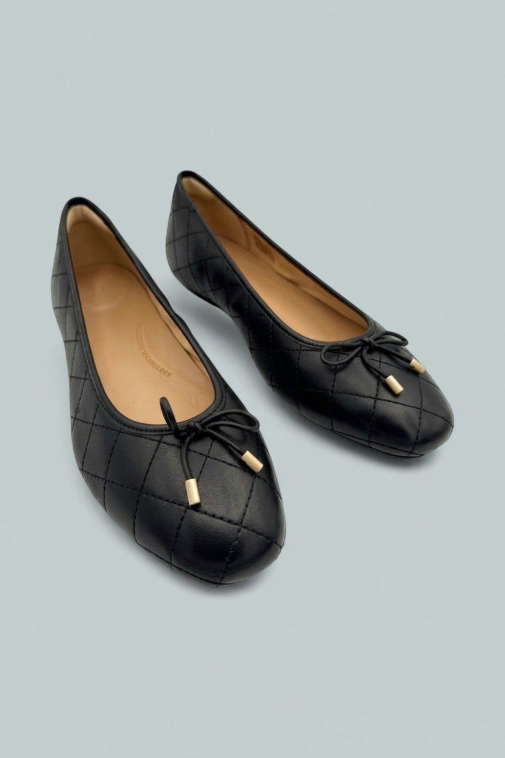 Women’s Delicato Bow Quilted Ballet Flats - All Black - Flats