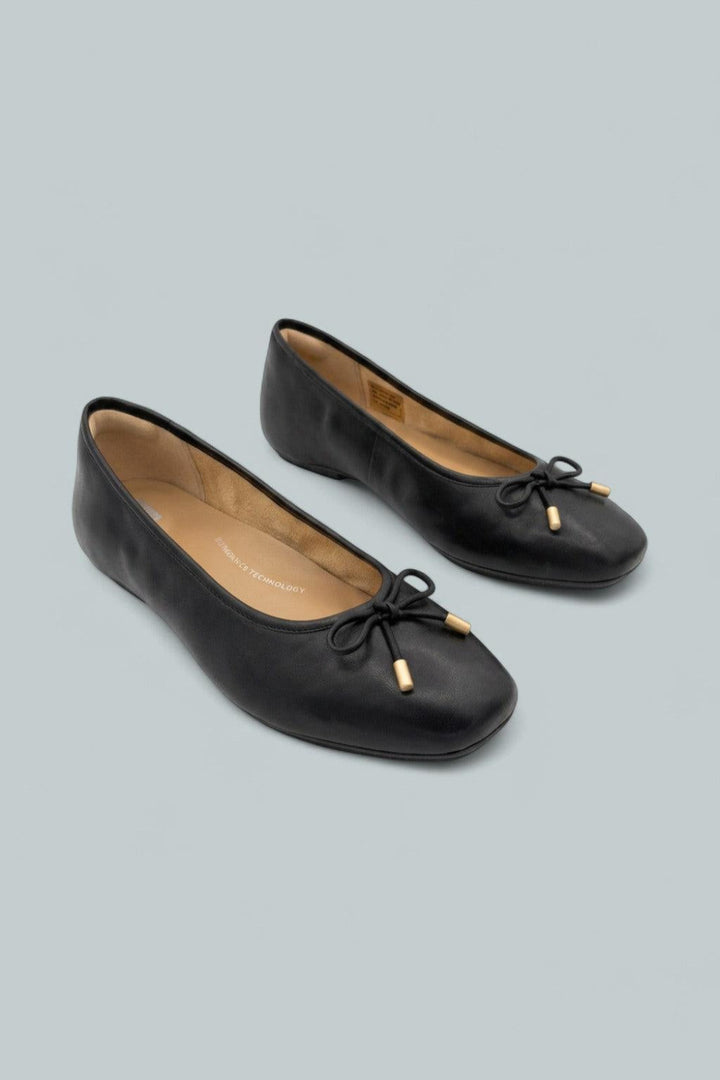 Women’s Delicato Bow Soft Ballerina Flats - Black - 10 - Flats
