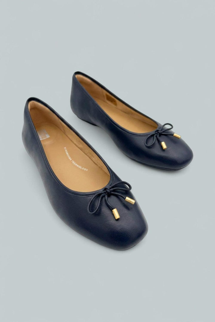 Women’s Delicato Bow Soft Ballerina Flats - Midnight Navy - 10 - Flats