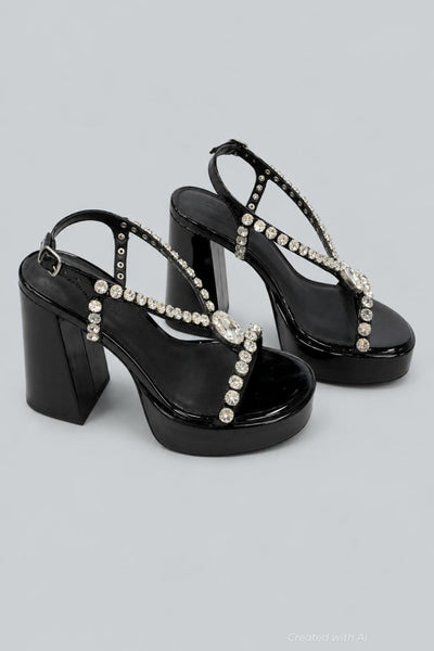 Women’s Disco Platform Sandals Exclusive - Black - 7 - Sandal