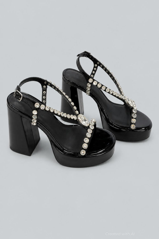 Women’s Disco Platform Sandals Exclusive - Black - 7 - Sandal