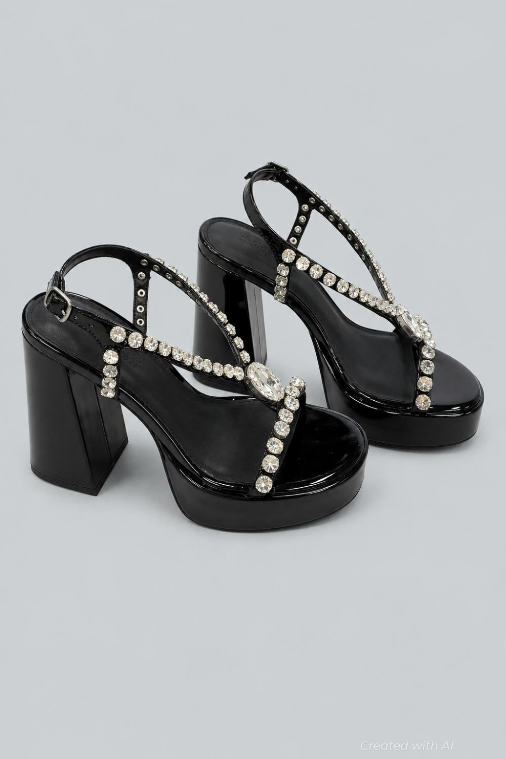 Women’s Disco Platform Sandals Exclusive - Black - 7 - Sandal