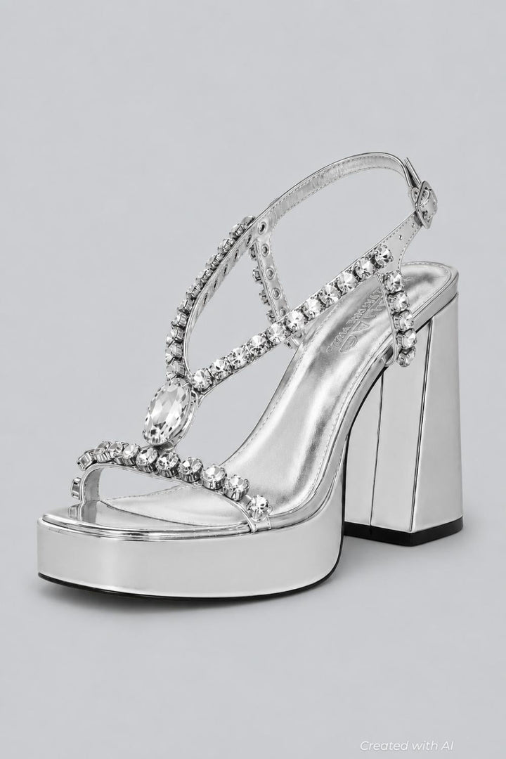 Women’s Disco Platform Sandals Exclusive - Silver - 5 - Sandal