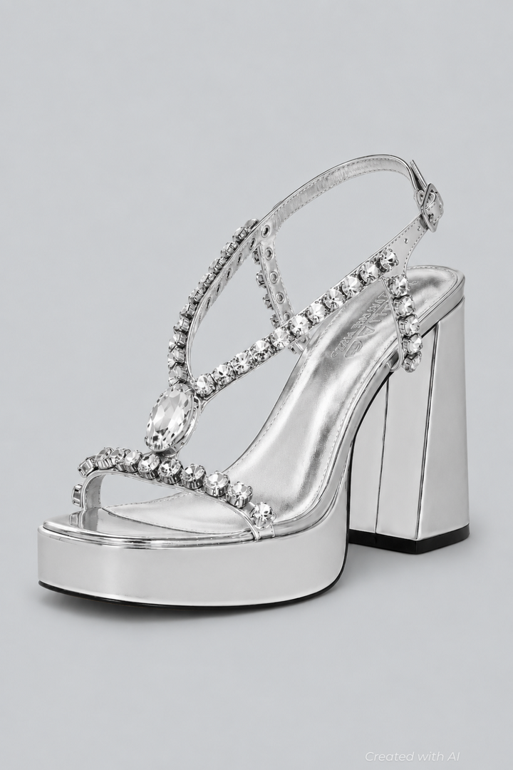 Women’s Disco Platform Sandals Exclusive - Silver - 5 - Sandal
