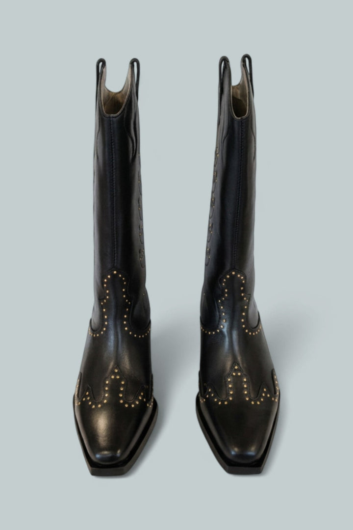 Women’s Dolly Studded Boots - Black - 8 - Boots