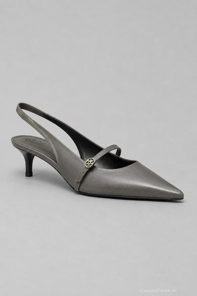 Women’s Double T Buckle Mary Jane Pumps - Dark Grigio - 8 - Mary Jane