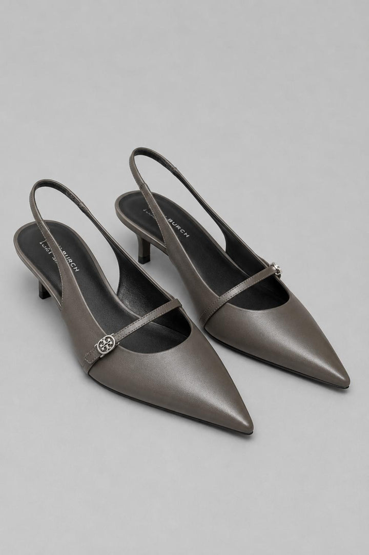 Women’s Double T Buckle Mary Jane Pumps - Dark Grigio - 8 - Mary Jane