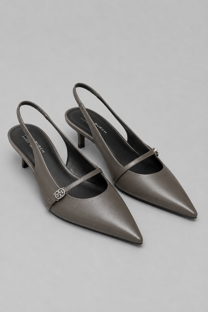 Women’s Double T Buckle Mary Jane Pumps - Dark Grigio - 8 - Mary Jane