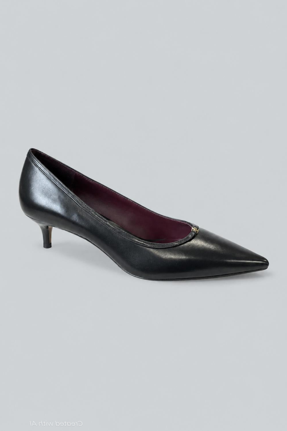 Women’s Double T Kitten Heel Pumps - Perfect Black - 9.5 - Heels