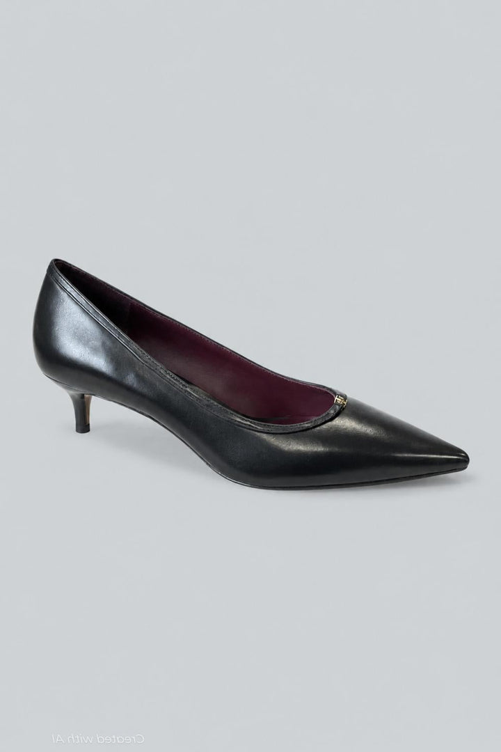 Women’s Double T Kitten Heel Pumps - Perfect Black - 9.5 - Heels