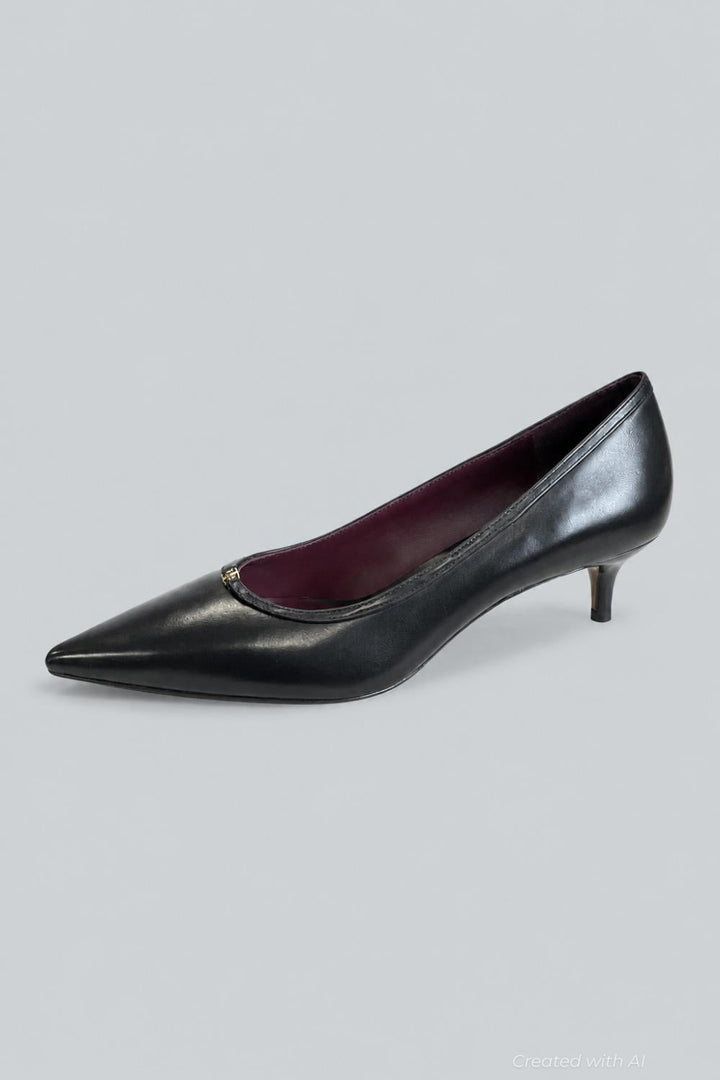 Women’s Double T Kitten Heel Pumps - Perfect Black - 9.5 - Heels