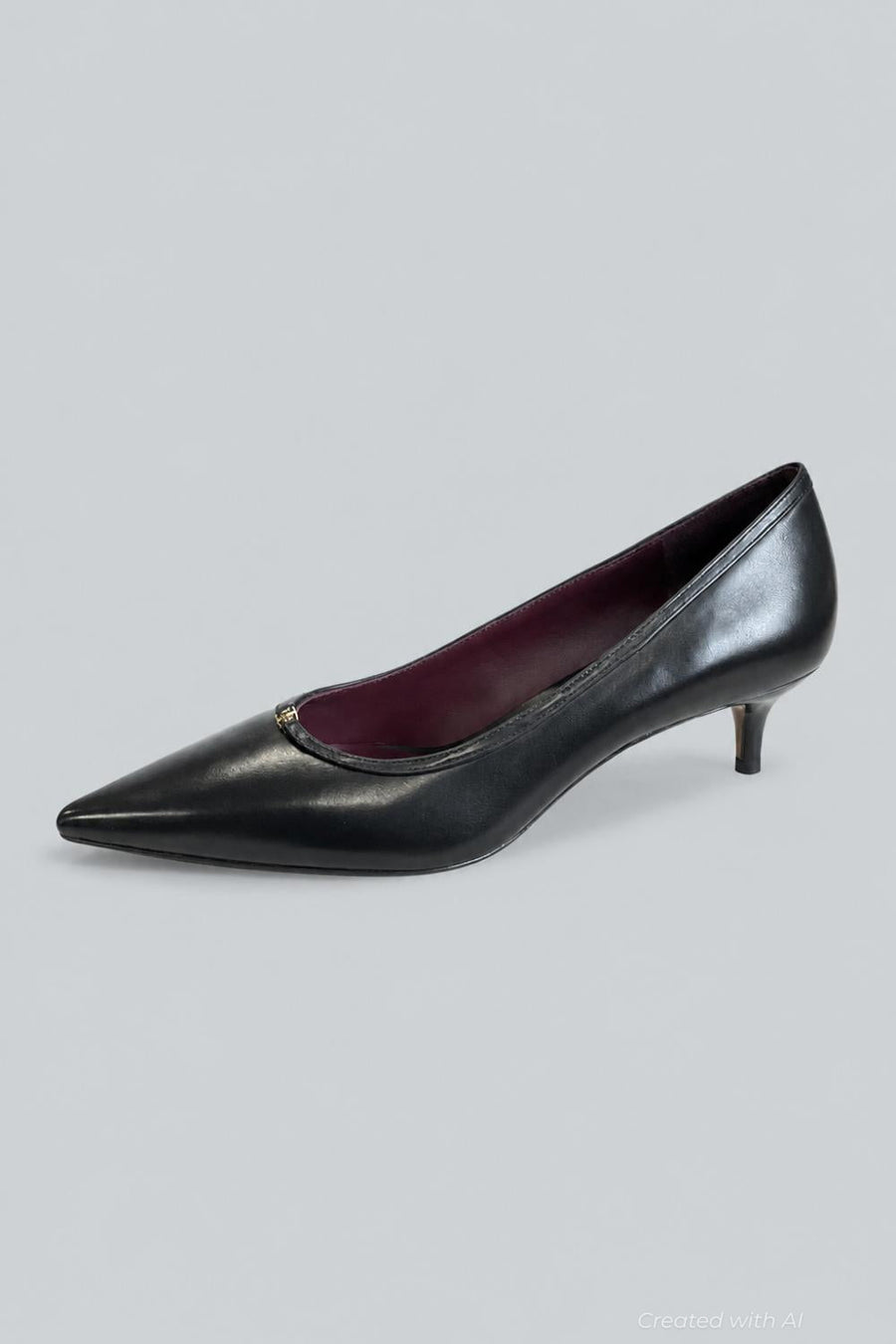 Women’s Double T Kitten Heel Pumps - Perfect Black - 9.5 - Heels
