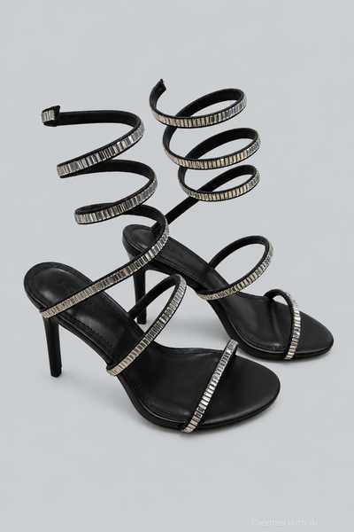 Women’s Dyon Wrapping Sandals - Black - Sandal