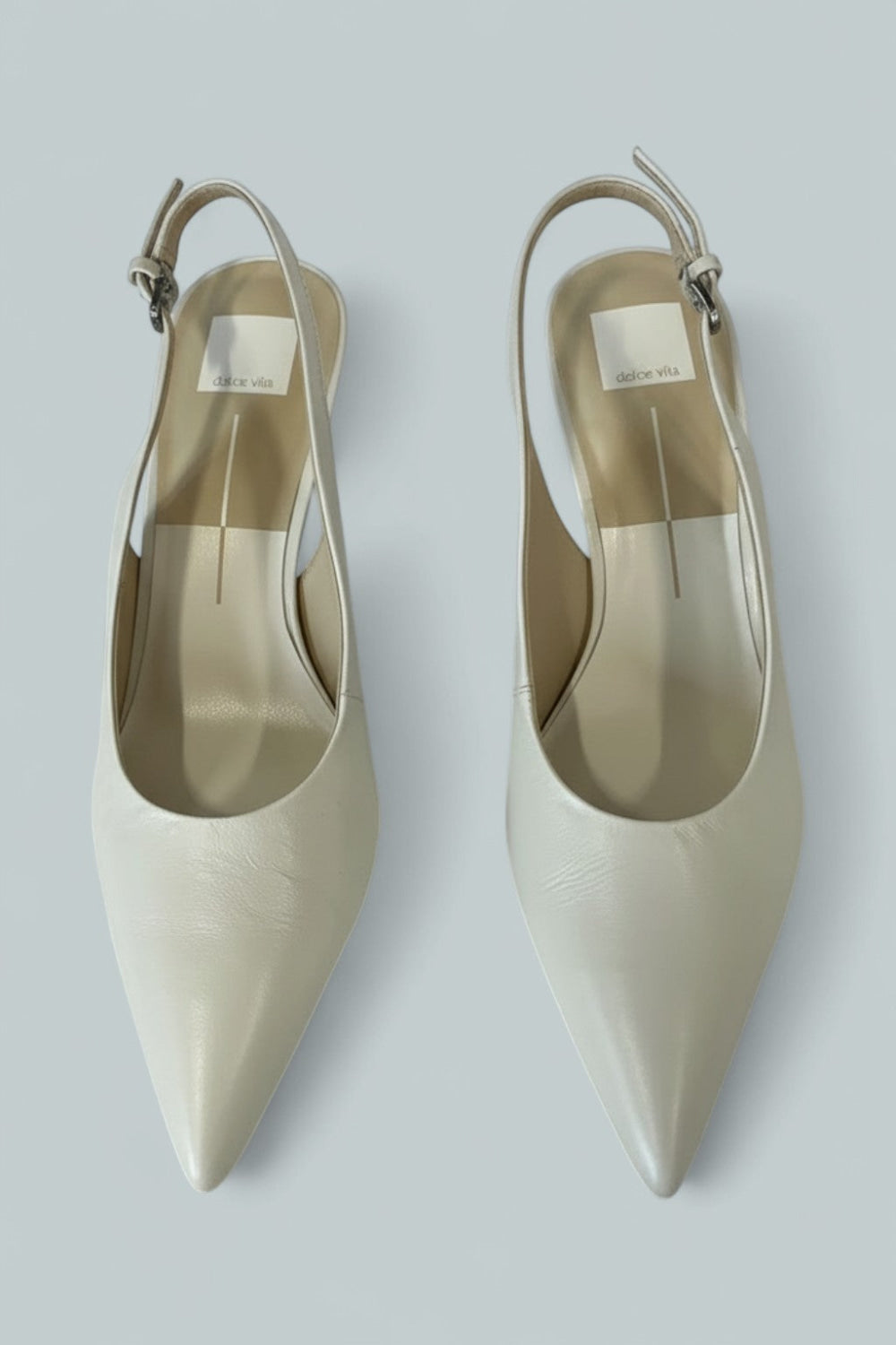 Women’s Elasi Slingback Pumps - White Leather - 10 - Pumps