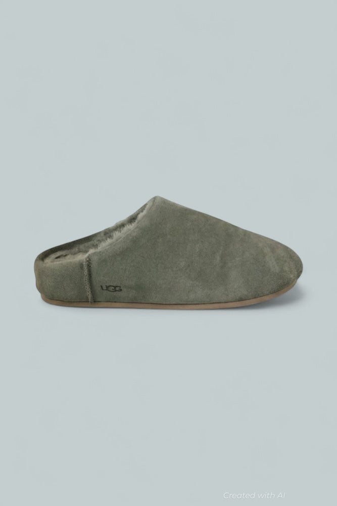 Women’s Elea Slip-On Sheepskin Slippers - Moss Green - 8 - Slip-On