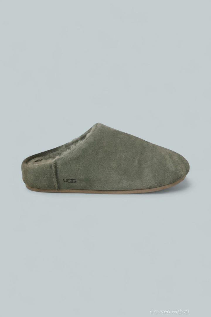 Women’s Elea Slip-On Sheepskin Slippers - Moss Green - 8 - Slip-On