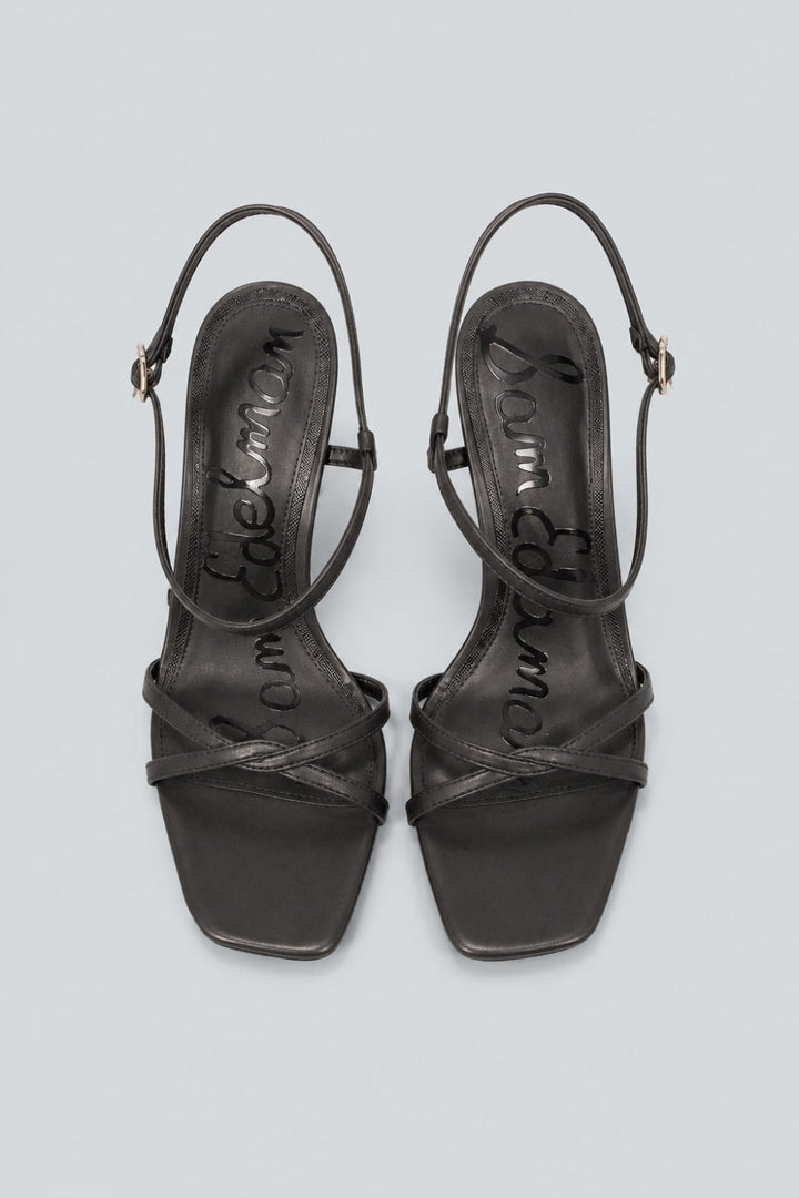 Women’s Elissa Leather Block Heel Sandals - Black - 7 - Sandals