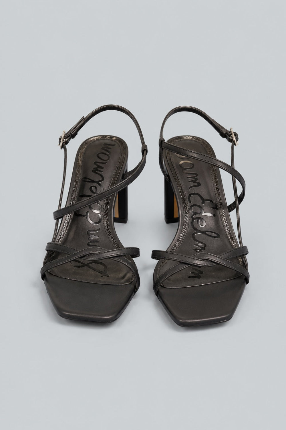 Women’s Elissa Leather Block Heel Sandals - Black - 7 - Sandals