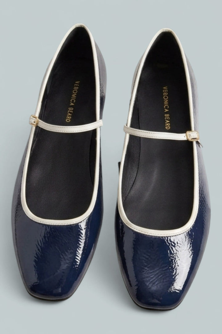 Women’s Ellie Mary Jane Flats - Navy/Ecru - 8.5 - Mary Jane