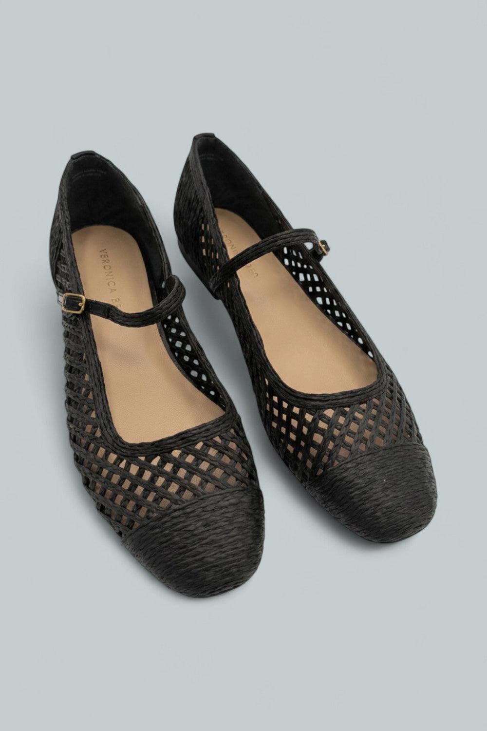 Women’s Ellie Raffia Flats - Black - Flats
