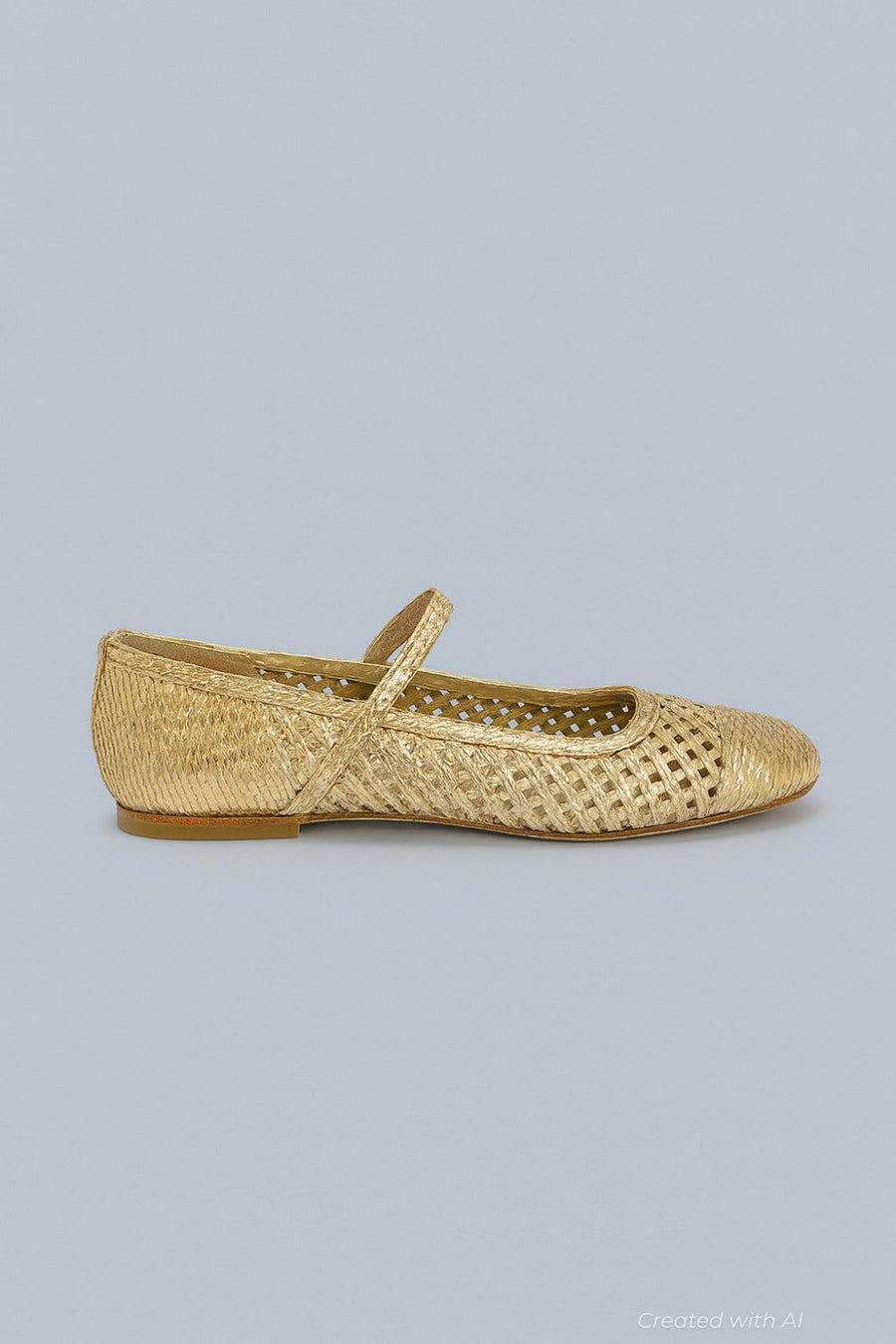 Women’s Ellie Raffia Flats - Pale Gold - Flats