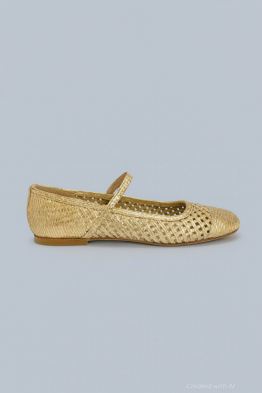 Women’s Ellie Raffia Flats - Pale Gold - Flats