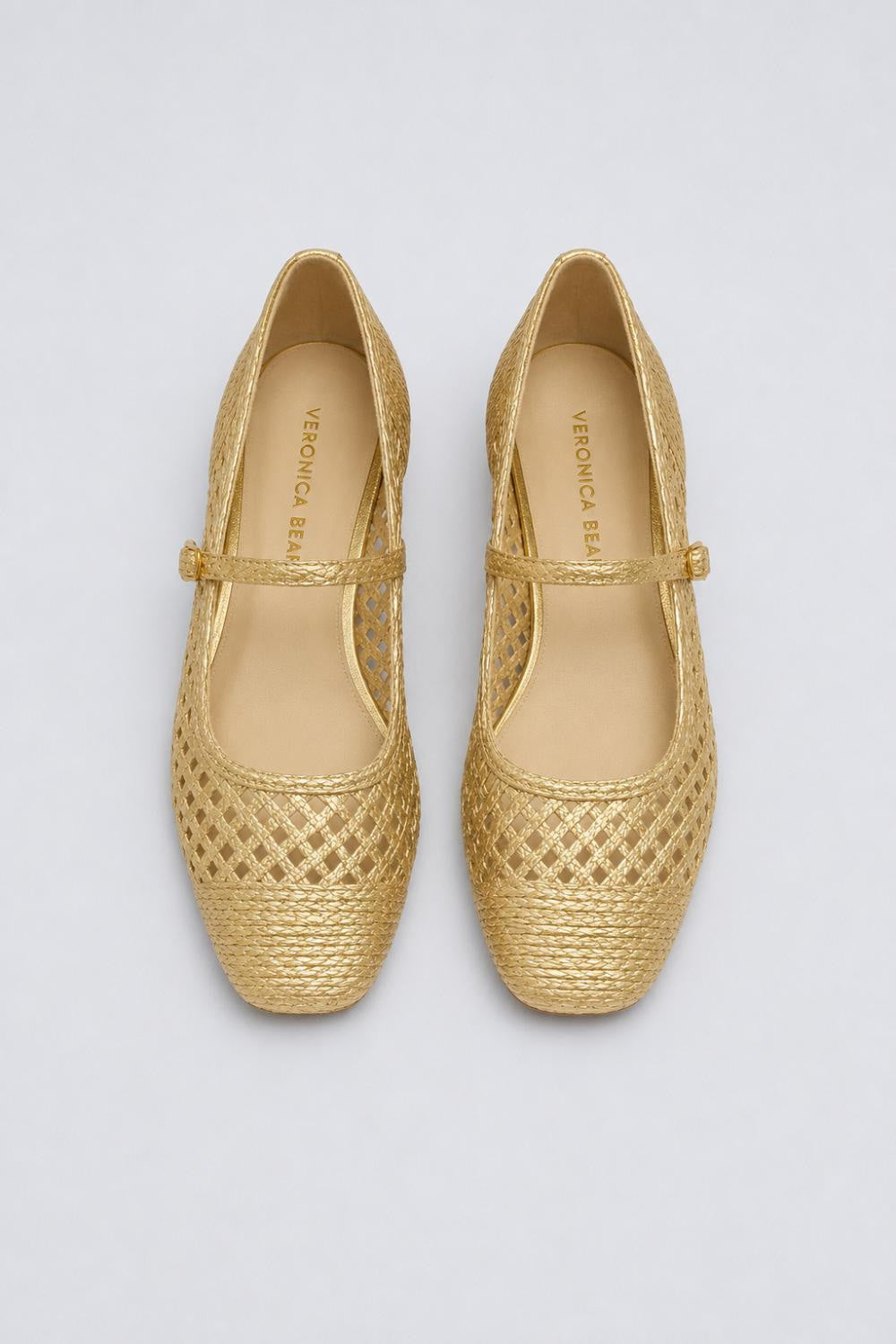 Women’s Ellie Raffia Flats - Pale Gold - Flats