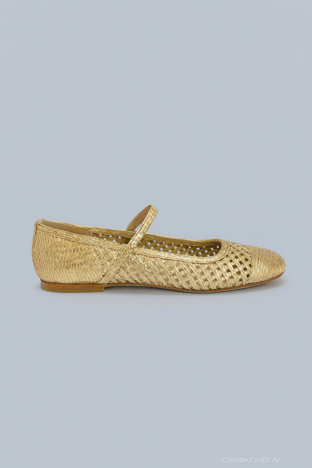 Women’s Ellie Raffia Flats - Pale Gold - Flats