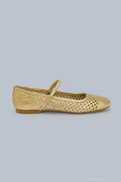 Women’s Ellie Raffia Flats - Pale Gold - Flats