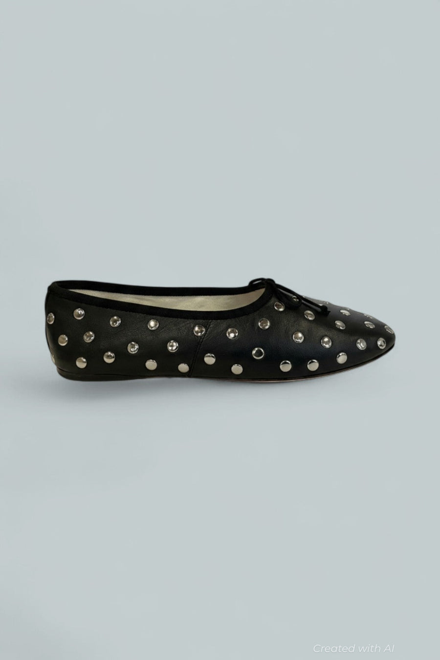 Women’s Embellished Flats - Black Satin - 7.5 - Flats