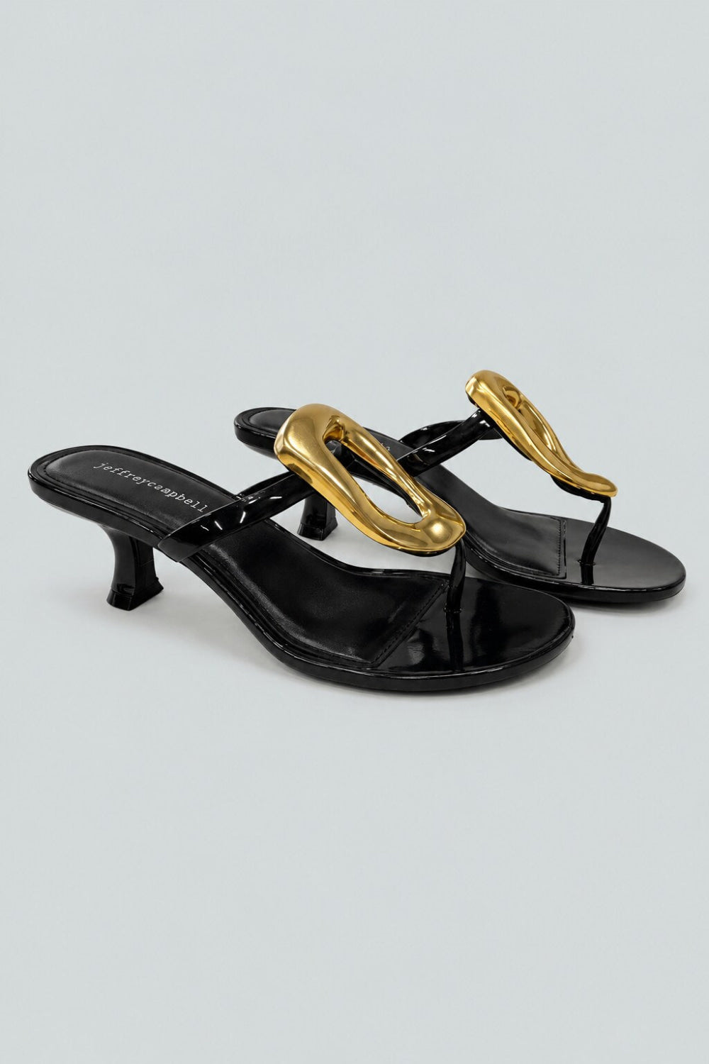Women’s Embellished Jelly Thong Sandals - Black Gold - Flip Flop
