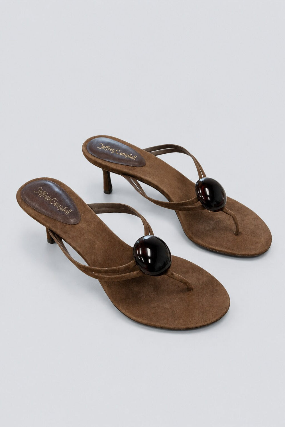 Women’s Embellished Thong Sandals - Brown Suede Combo - Sandal