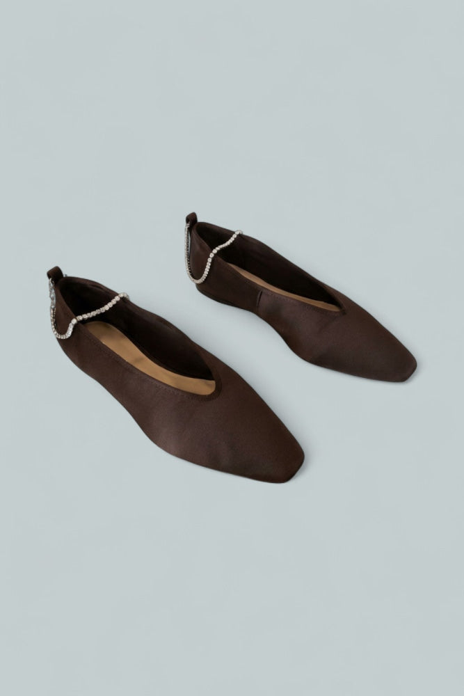 Women’s Emery Embellished Ballet Flats - Dark Brown - Flats
