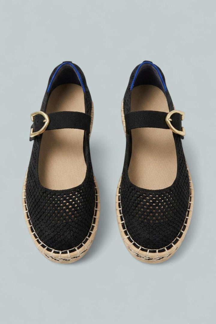 Women’s Espadrille Mary Jane Flats - Black - Flats