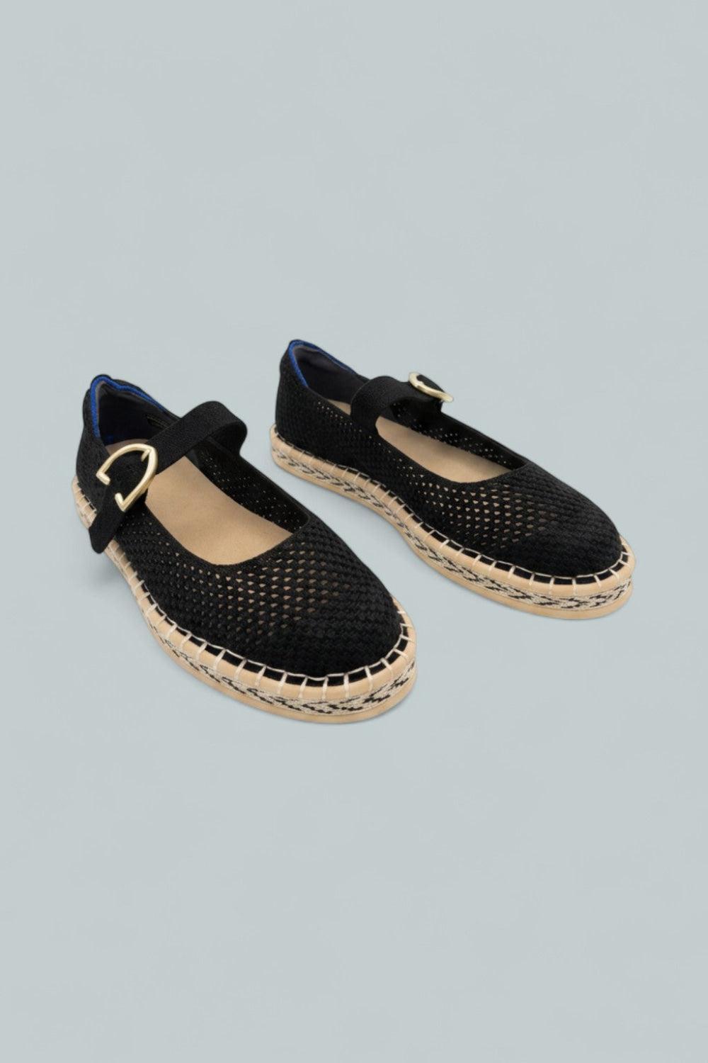 Women’s Espadrille Mary Jane Flats - Black - Flats
